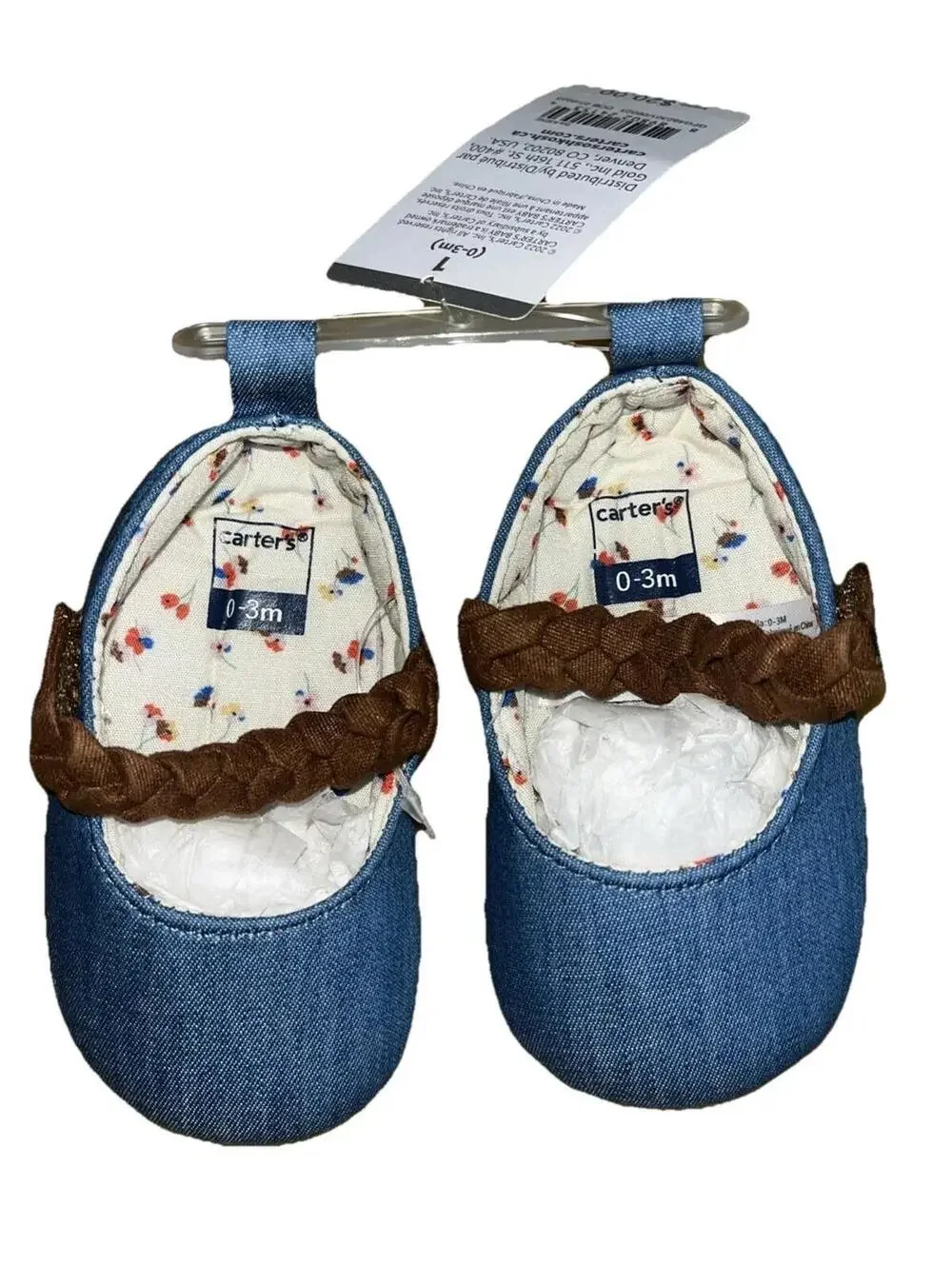 NWT Carter's Baby & Infant Boot for Girls Denim Size 0-3m